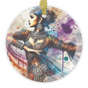Customize Desi South Asian Indian Glass ornaments ANY IMAGE from our shop Christmas Diwali housewarming party gifts Tree xmas Desi Decor