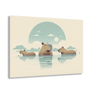 Acrylic Prints neutral home, cute capybara design, water, capybaras, water baby, water fan, simple elegant capy cappy gifts friend acrylic