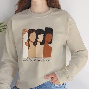 Texte de personnalisation ! Sweat-shirt unisexe à col rond doux, design français, minimal, cadeau pour femme, meilleure amie, petite amie, enterrement de vie de jeune fille