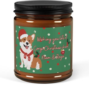 Benutzerdefinierte Corgis Kerze Ihr Text Feiertage Frohe Weihnachten Corgis Strickjacke Pembroke Hundeliebhaber Mama Tierliebhaber Benutzerdefinierte SOY Kerze Lehrer Geschenke
