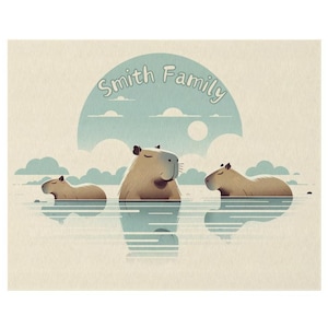 Personaliseer buitentapijt schattig capibara-ontwerp, water, capibara&#39;s, waterbaby, waterventilator, eenvoudig elegant neutraal beige capibara-decor