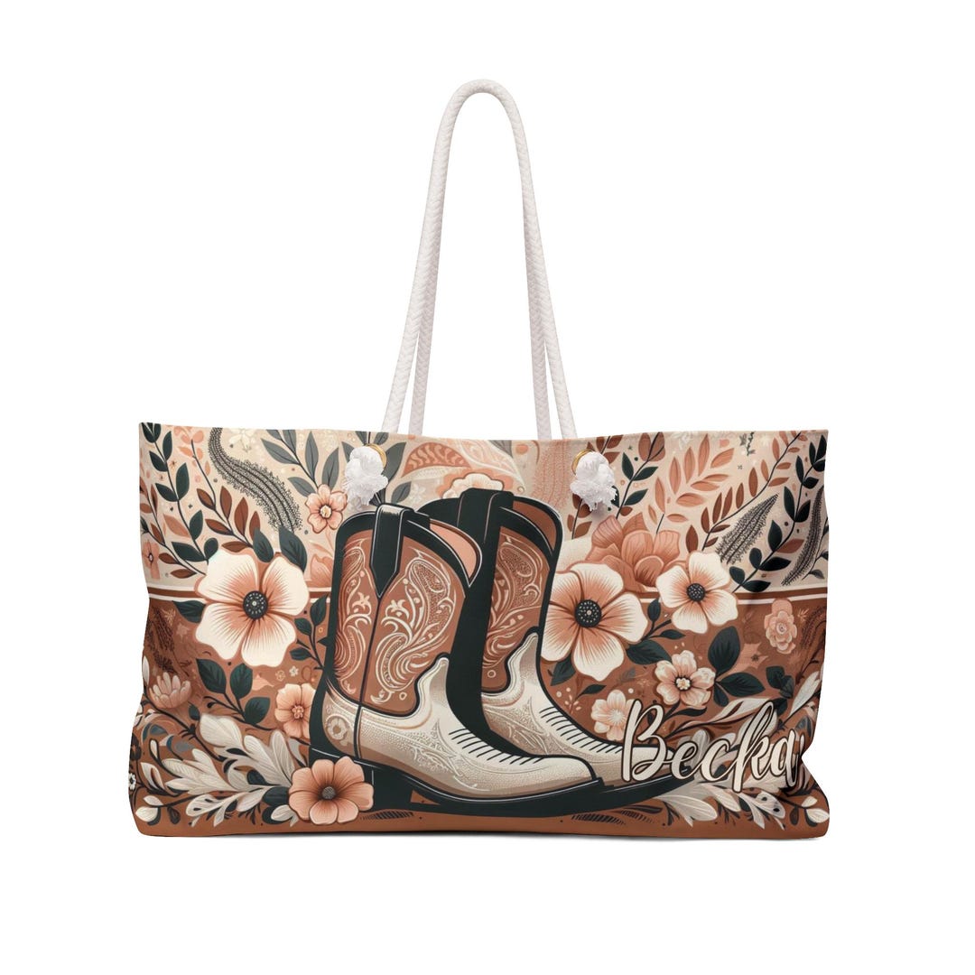 Custom Rope Tote Weekender Bag, Cowgirl Gift Gifts for Her, Bestie ...