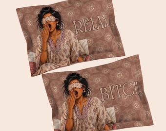 Custom Text, (Set of Two), Desi Novelty Pillowcase & Home Decor, Indian Nighty Night Dress Funny Pajamas Gifts