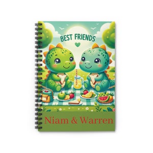 ¡Personalizado! Libreta de cocodrilo y tiburón, animales geniales, cocodrilo, cuaderno espiral, mejores amigos, fiesta de cumpleaños, dinosaurio