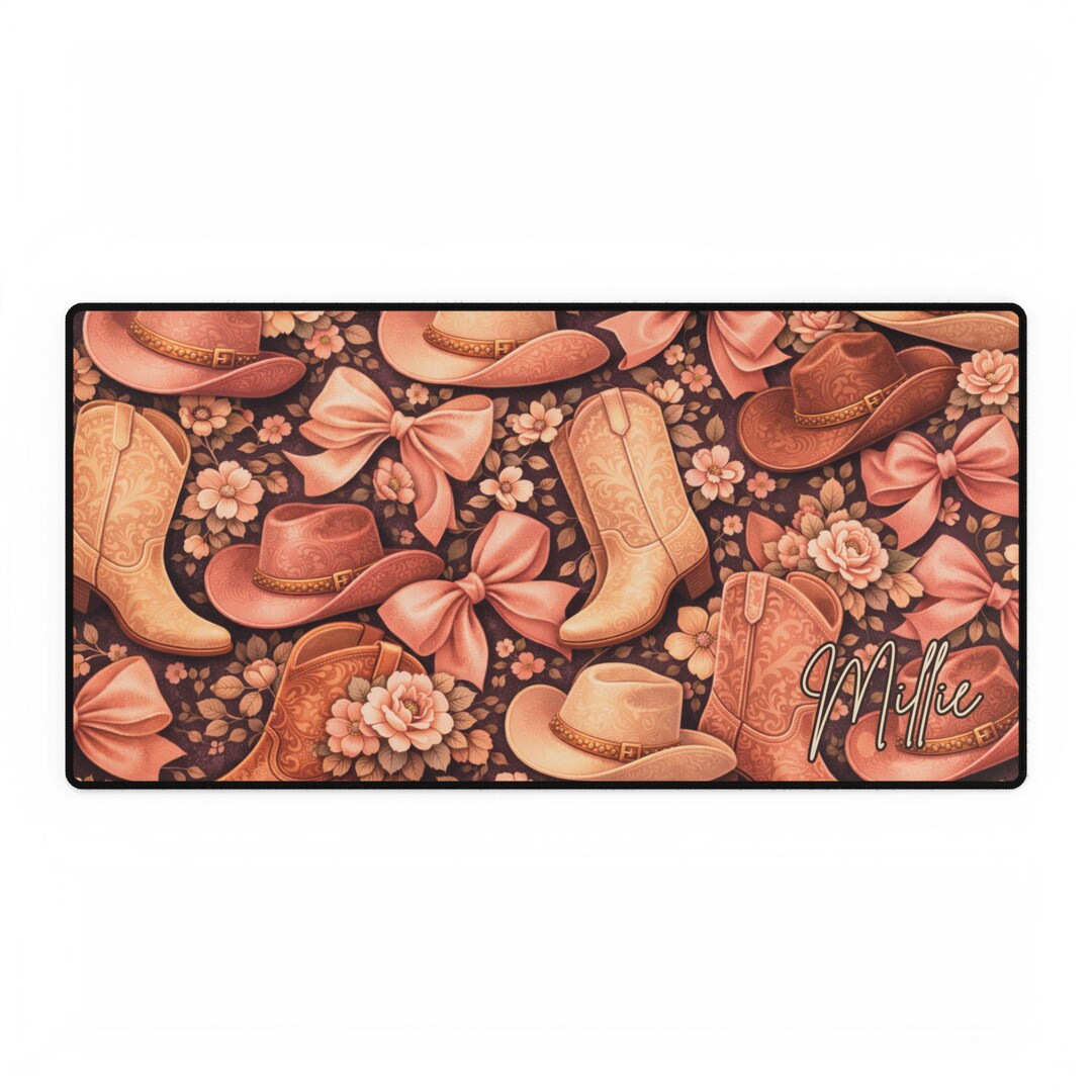 G Ranch Mat Custom Desk Mat, Cowgirl Western Ranch Boots Horses Horse Themed Gifts ...