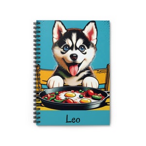 ¡Personalizado! Cuaderno, cachorro de husky, cachorro de husky siberiano, regalo para niños, amante de los perros, Shakshouka, amante, escritura, diario, cuaderno de bocetos