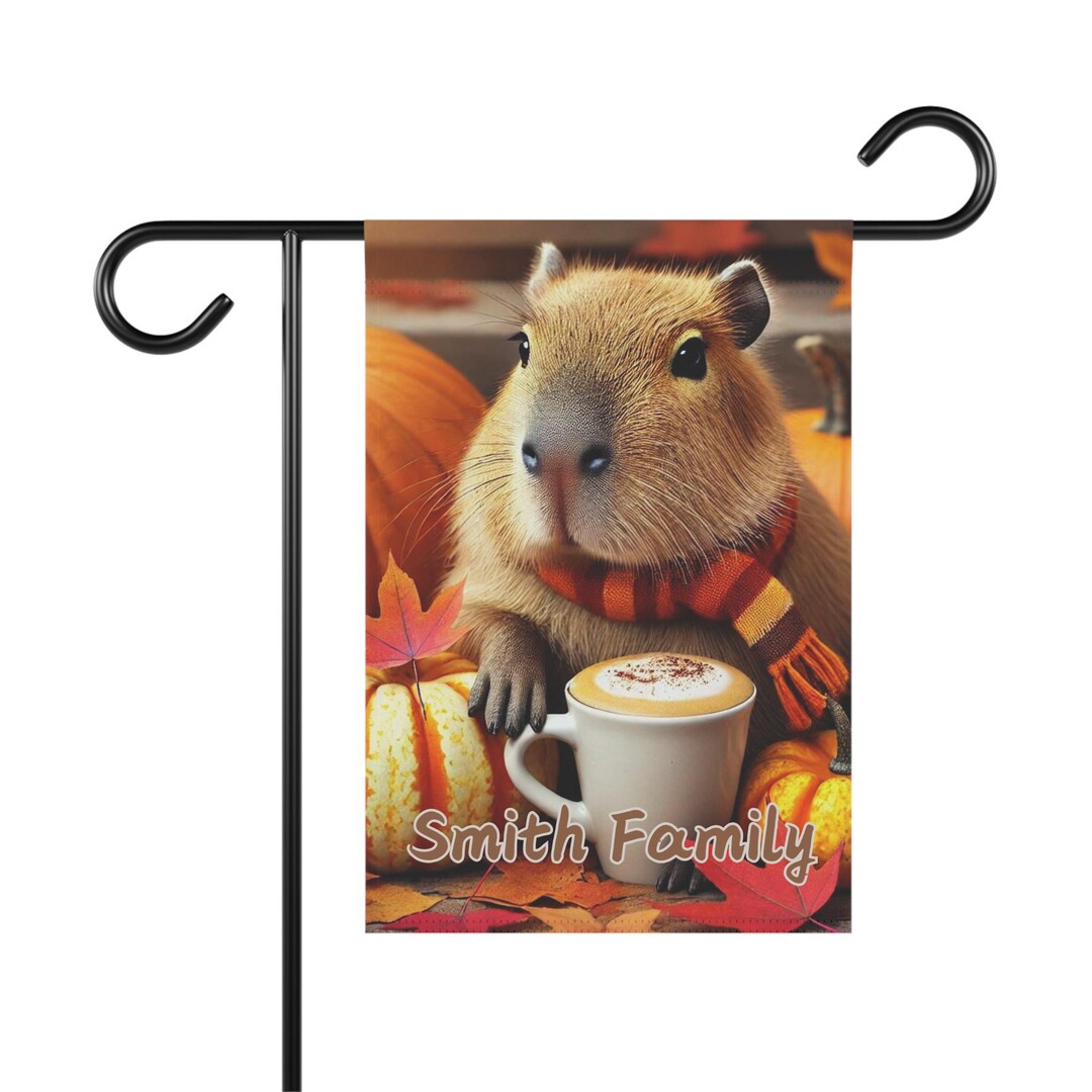 Thanksiving Capybara Custom Garden & House Banner Capybara Cappy Holidays Rodent Lover ...