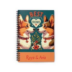 ¡Personalizado! Cuaderno de cachorro, corgi genial, pembroke, cárdigan, cuaderno de espiral, cuaderno estético, mamá de perro, corgi tricolor, mejores amigos