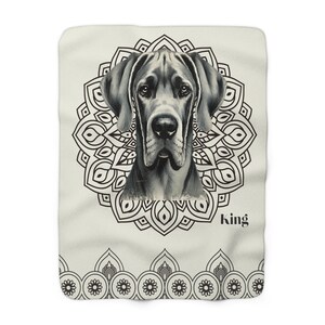Customize text Sherpa fleece blanket Great Dane dog lover lovers dog mama gifts gentle giant blanket novelty gift for mom, wife cozy decor