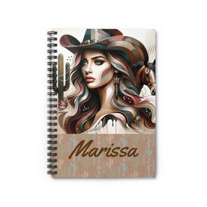Personalized! Western theme journal notebook, cowgirl gifts, country gift, desert and boots theme gift for student chic modern cowgirl gifts