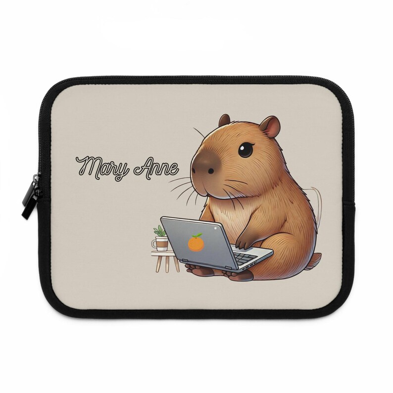 Capybara Tech Custom Laptop Sleeve Capybara Orange Rodent Lover Capybara Gifts ...