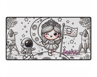 Tapetes de mesa, design divertido e fofo para crianças e estudantes, princesa fada, espaço, foguete, fã de naves espaciais, presente para crianças e tecnologia, escola, menina, mãe, unissex