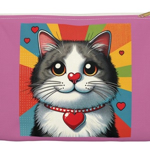 ¡Personalizado! Bolsa, regalo de San Valentín, regalo para maestros, regalo para mamás, amantes de los gatos, mamás de gatos, gato gris y blanco, gato ceniza, color ceniza, almacenamiento, amantes de los gatos