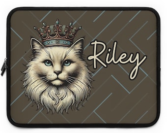 Custom laptop sleeve cat kitten lover cover protector royal castlecore castle core medieval goth cat gifts tech accessory tablet laptops