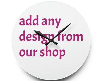 Anpassning erbjuds! Väggklocka i akryl, fyrkantig, rund, designa din egen, välj bild från vår butik. Skicka meddelande till mig i Etsy-appen