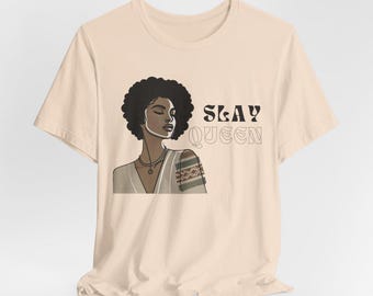 Personaliza el texto suave jersey Afroamericana Slay Princesa Reina Nubia Hermosa mujer negra melanizada afirmación positiva hermana del alma regalo