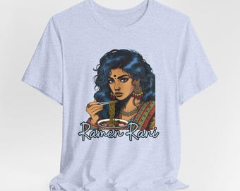 Camisetas personalizadas de estilo indio del sur de Asia para ella, camisetas para amantes de la comida picante y los fideos ramen, regalos de Holi y Diwali para amigos.