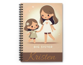 Personalized! big sister custom notebook, gift for big sister, student, new big sister gift, little girls gift