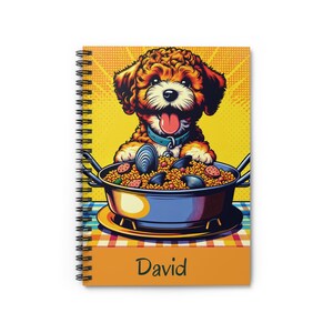 ¡Personalizado! Cuaderno, cachorro de labradoodle, cachorro doodle, regalo para niños, amante de los perros, amante de la paella, escritura, diario, cuaderno de bocetos