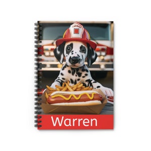 ¡Personalizado! Amante de los dálmatas, mamá de perros, amante de los camiones de bomberos, regalo para niños, estudiantes, maestros, bomberos, diario, cuaderno, diario personalizado
