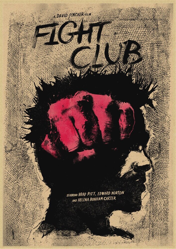 Fight Club Movie Kraft Paper Poster Bar Cafe Living Room Dining