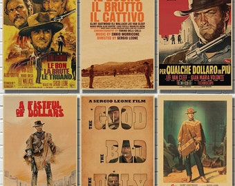 The Good, The Bad and The Ugly Classic Movie Kraft Paper Poster Bar Cafe Living Room Dining Room Wall Decorative Paintings