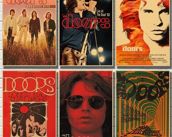 The Doors Jim Morrison Vintage Kraft Paper Poster Bar Cafe Living Room Dining Room Wall Decorative Paintings