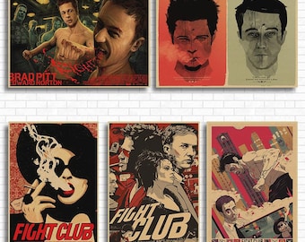Fight Club Movie Kraft Paper Poster Bar Cafe Living Room Dining Room Wall Decorative Paintings
