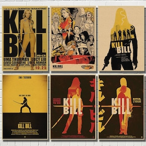 Kill Bill-Póster de Papel Kraft de película Retro clásica, pinturas decorativas para Bar, cafetería, sala de estar y comedor