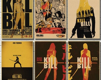 Kill Bill Classic Retro Movie Kraft Paper Poster Bar Cafe Living Room Dining Room Wall Decorative Paintings