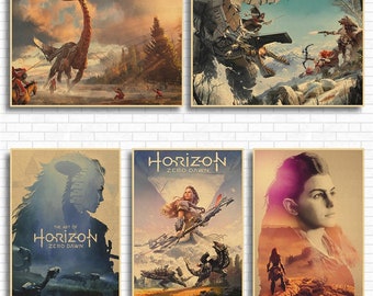 Horizon Zero Dawn Game Artwork Kraft Paper Poster Bar Cafe Living Room Dining Room Wall Decorative Paintings
