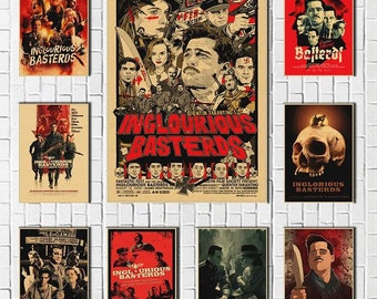 Inglourious Basterds Classic Movie Kraft Paper Poster Bar Cafe Living Room Dining Room Wall Decorative Paintings