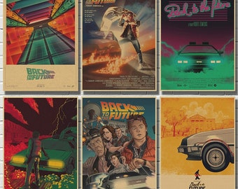 Back to The Future Retro Kraft Paper Poster Bar Cafe Living Room Dining Room Wall Decorative Paintings