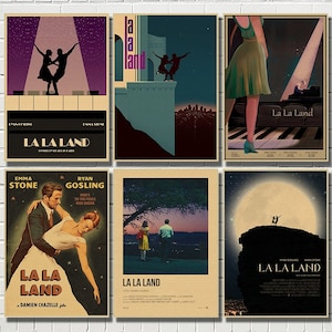 La La Land Movie Retro Kraft Paper Poster Bar Cafe Living Room Dining Room Wall Decorative Paintings