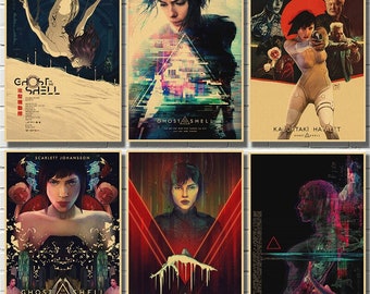 Ghost In The Shell Anime Kraft Paper Poster Bar Cafe Living Room Dining Room Wall Decorative Paintings