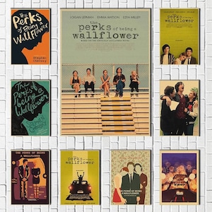 Las ventajas de ser un alhelí, película, póster de papel Kraft, Bar, cafetería, sala de estar, comedor, pinturas decorativas de pared