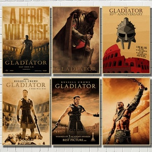 Gladiador Filme Clássico Papel Kraft Cartaz Bar Café Sala de Estar Sala de Jantar Pinturas Decorativas de Parede