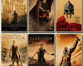 Gladiator Classic Movie Kraft Paper Poster Bar Cafe Living Room Dining Room Wall Decorative Paintings