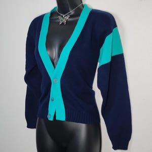 vintage 80s cardigan sweater youth l womens xxs xs petite retro classic preppy