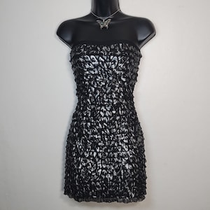 vintage y2k leopard print micro mini tube dress sz s gyaru scene scenecore 2000s