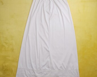 vintage 70s snip it maxi slip skirt sz m lingerie retro coquette 1970s 80s