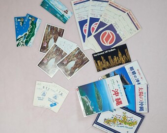 vintage 70s japan okinawa northwest orient travel ephemera lot postcard ticket
