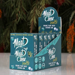 Mastic Resin Chewing Gum: Mast Chew ZERO, Organic Mint (6 x 16 pcs)