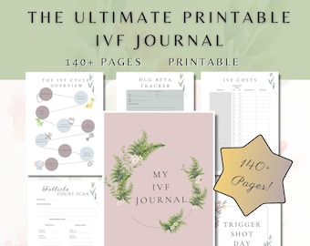 140+ page Printable IVF Journal, Fertility Planner, IVF Planner, My IVF Journey, IvF Gifts, Mom to be Gifts, Infertility Gift Ideas