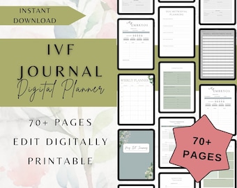 Digital IVF Planner Journal Template, Printable IVF Calendar, Conceiving Journey Journal, IVf Lists, Template Checklist PDf, IVf Journal