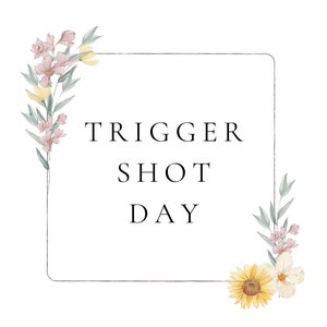 May include: A floral frame with pink and yellow flowers and green leaves surrounds the text "TRIGGER SHOT DAY".