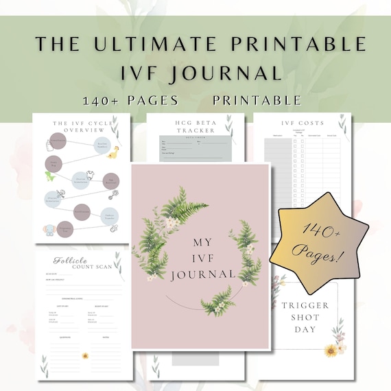 140+ page Printable IVF Journal, Fertility Planner, IVF Planner, My IVF Journey, IvF Gifts, Mom to be Gifts, Infertility Gift Ideas