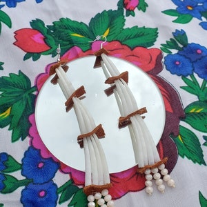 Dentalium Shell Earrings 7 Inches