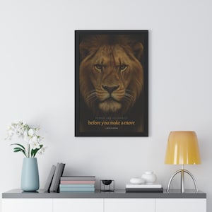 Arte de pared inspirador, decoración motivacional para el hogar, cita de Sun Tzu, póster vertical enmarcado, tapiz para oficina, decoración de estudio.
