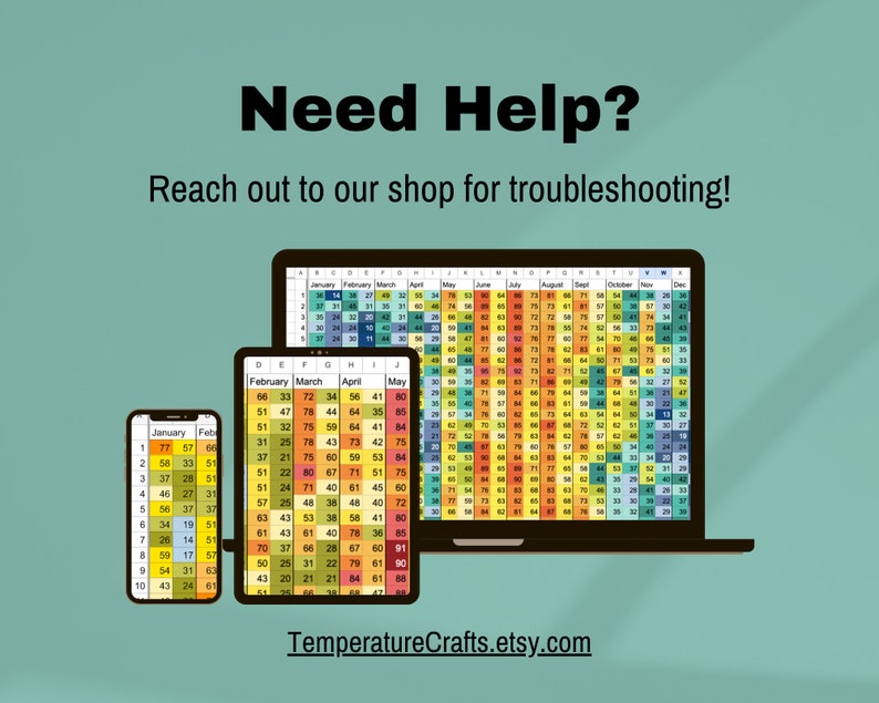 High Low Fahrenheit Embroidery Floss Temperature Tracker Google Sheets